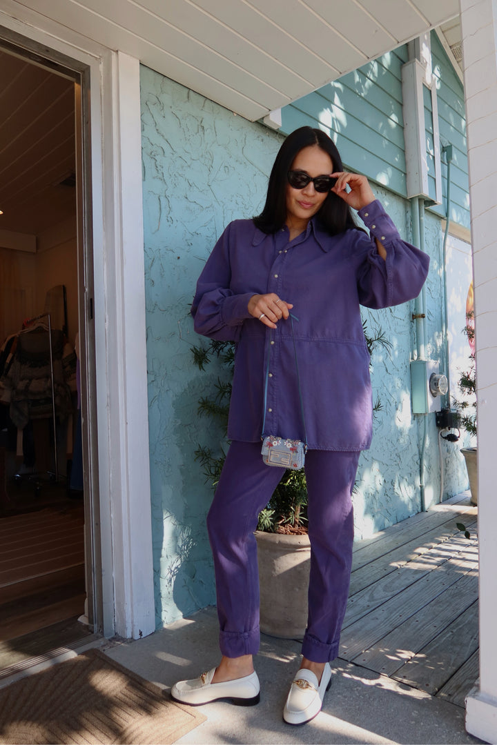 Ganni Size 36 Purple Top