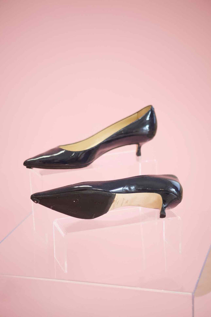 Jimmy Choo Shoe Size 36.5 Pointed Tie Kitten Heels