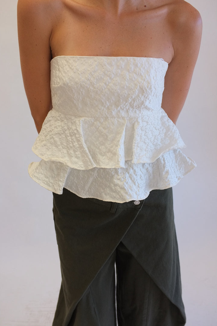 Amanda Uprichard Size Small White Strapless Top