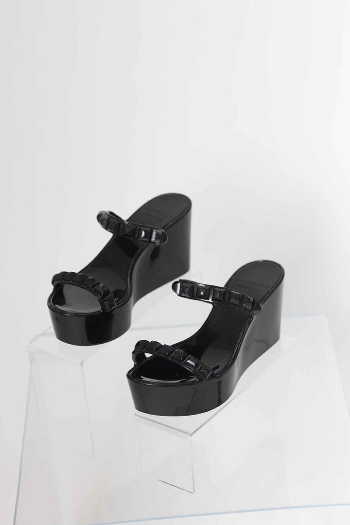 Carmen Sol Size 38 Black Platform Shoes
