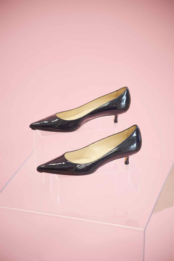 Jimmy Choo Shoe Size 36.5 Pointed Tie Kitten Heels