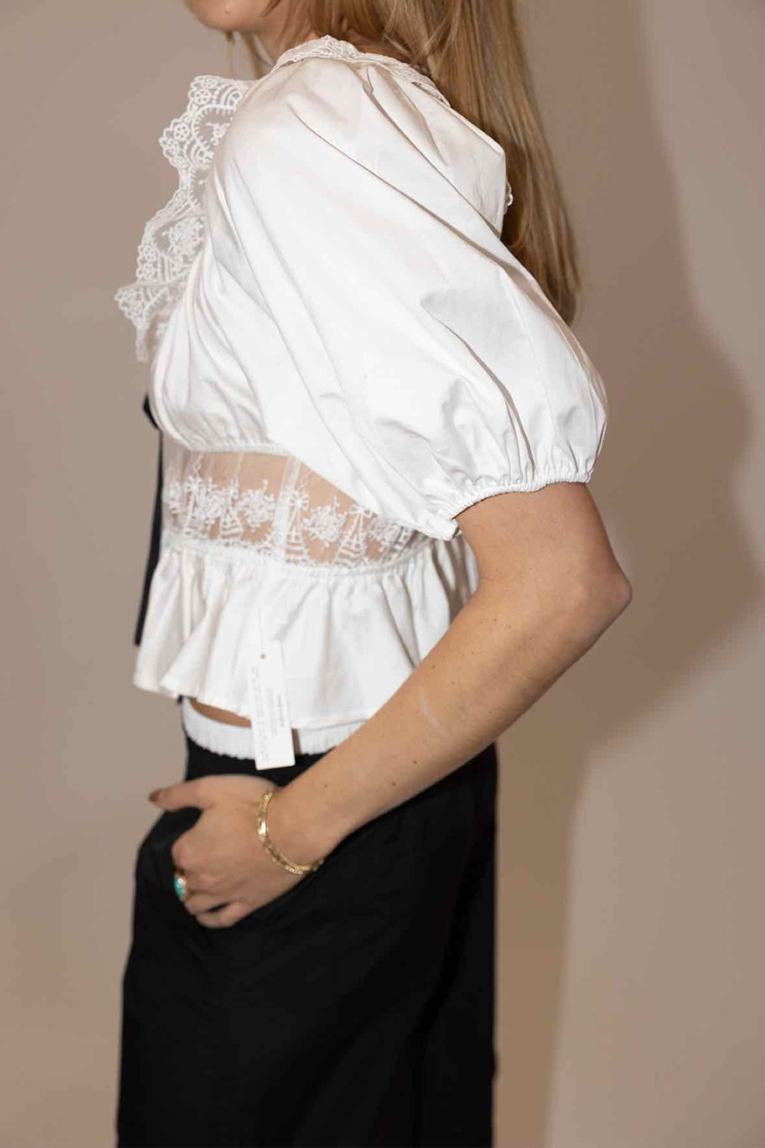 For Love and Lemons Size Small White Fluffy  Top