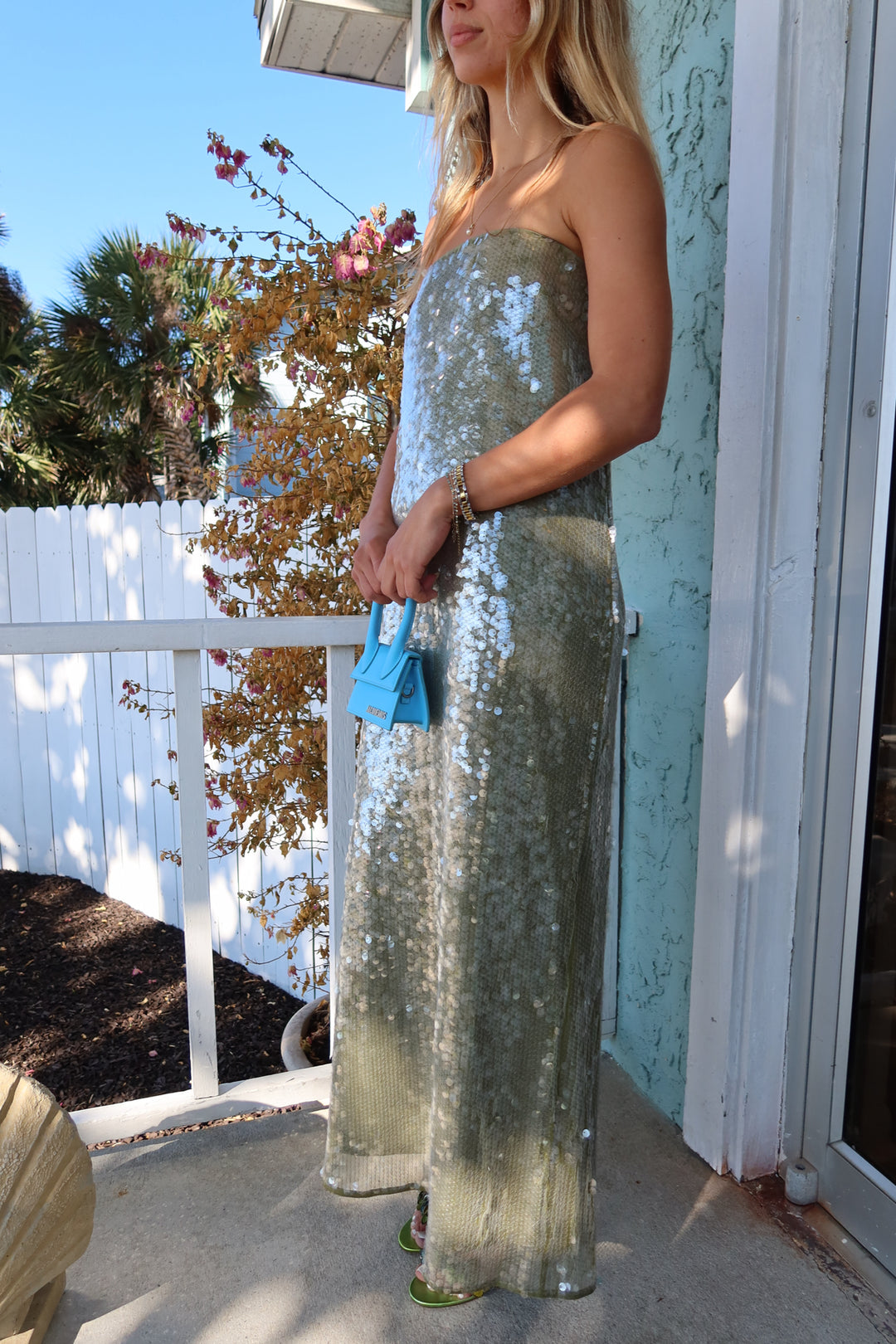 Staud Size 8 Strapless Sequin Event Dress