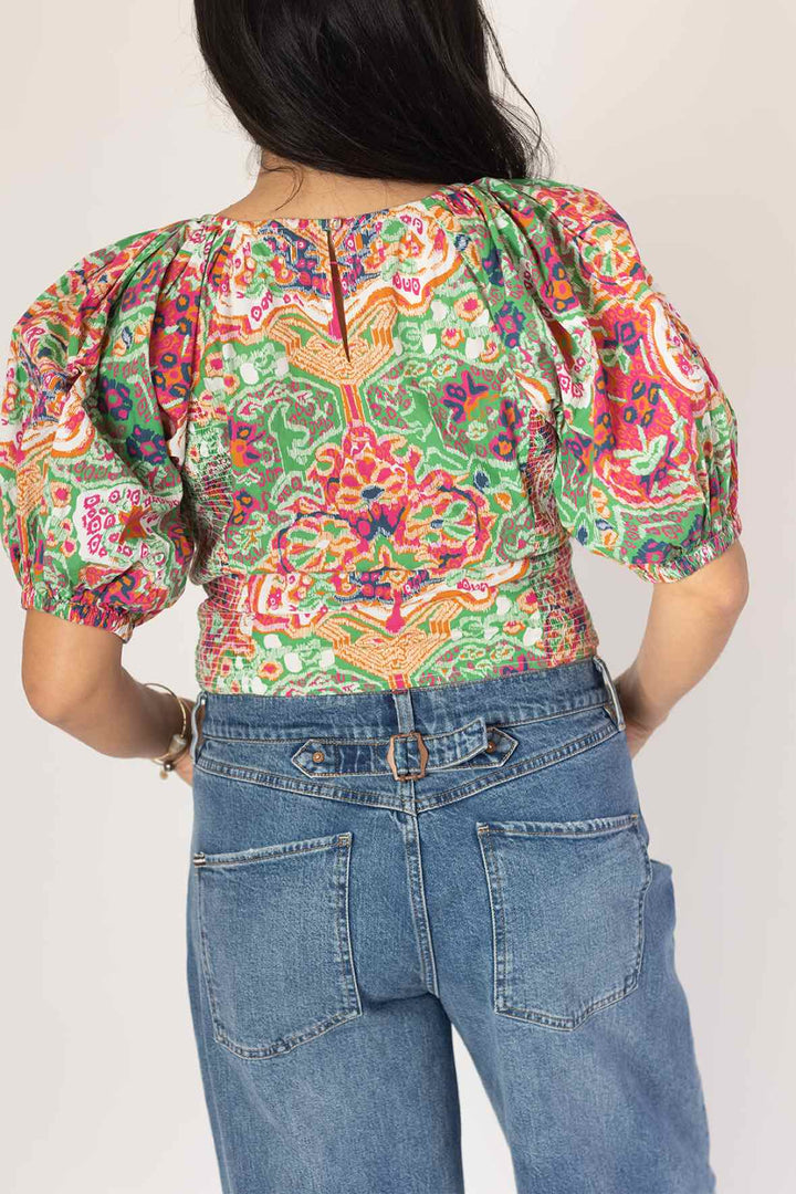 Cleobella  Puff Shoulder Crop  Top