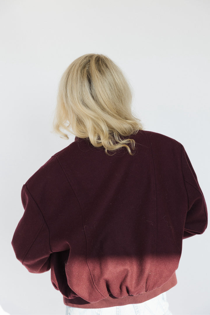 Mango Size Small Burgundy Bomber Jacket