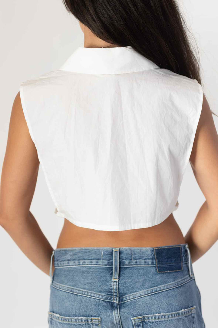 Cynthia Rowley Size XL Cropped Poplin Top