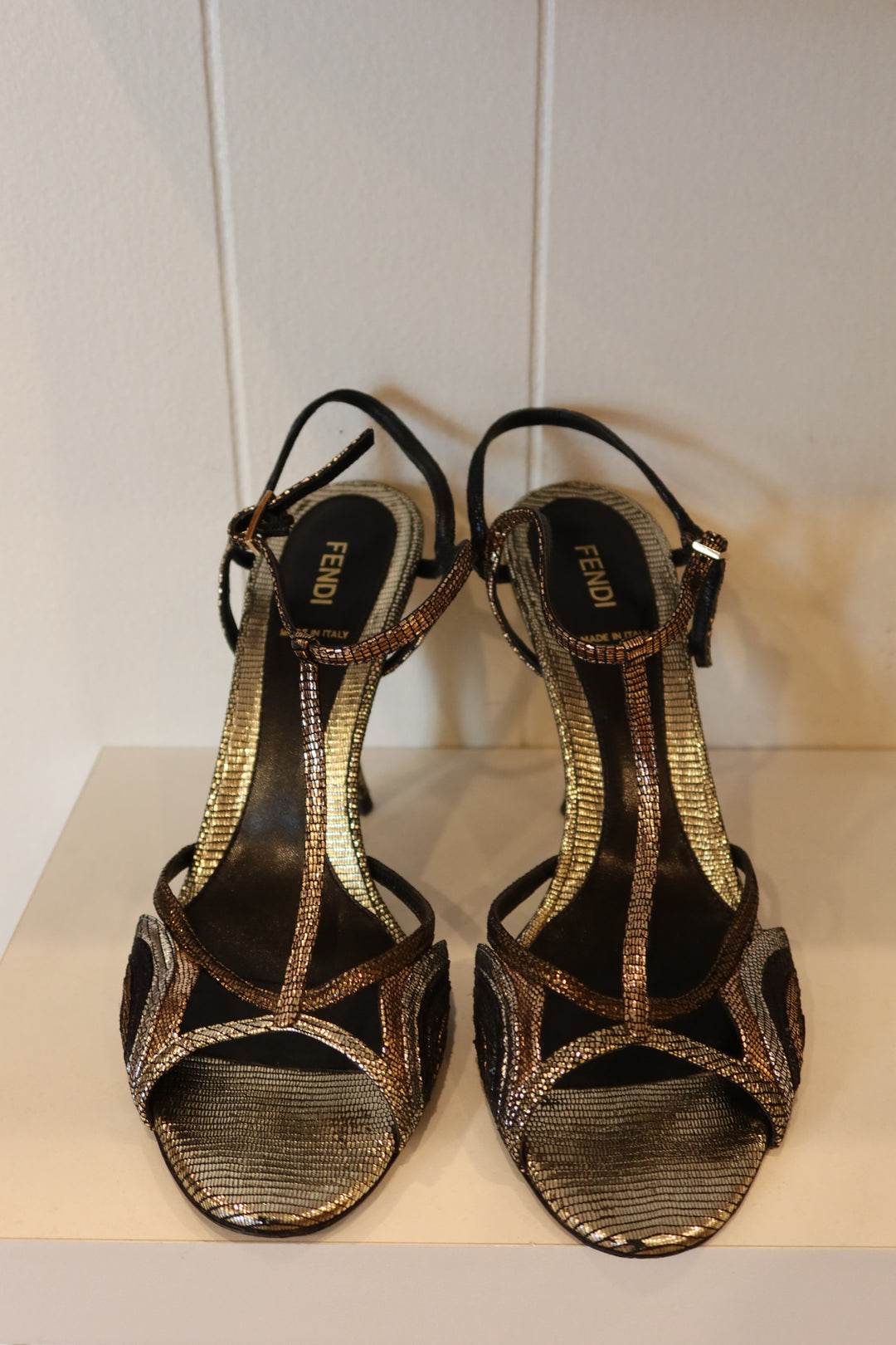 Fendi Shoe Size 41 Metallic Slingback  Heels